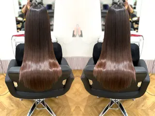 ロング 小顔カット/透明感 カラー/美髪矯正🫧のヘアスタイル