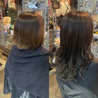 ミディアム カラー ヘアアレンジ 🌈派手髪エクステ ブレイズ🌈ひろとのヘアスタイル