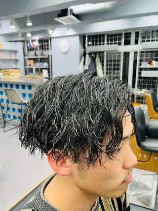 ショート パーマ メンズ 池袋メンズパーマ フェード純平のヘアスタイル