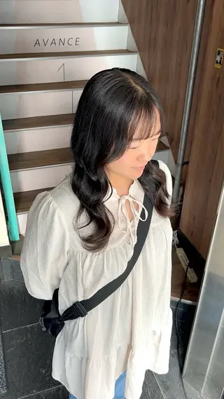 ミディアム カラー 【ブリーチ無しW】 【暗髪&暖色系】圭真のヘアスタイル