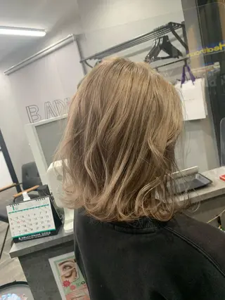 ミディアム カラー 菊地 旬のヘアスタイル