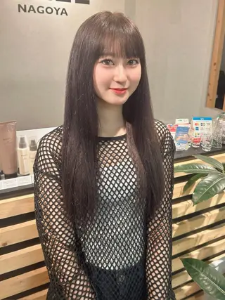 ミディアム カラー ウルフカット レイヤーカット上柿のヘアスタイル