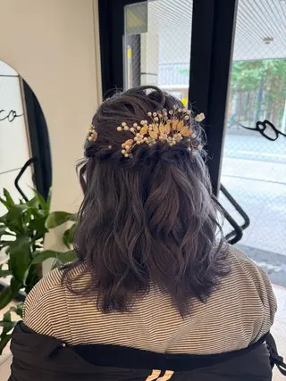 ミディアム ヘアアレンジ 内沼 恵留菜のヘアスタイル