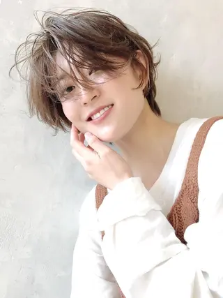 ショート カラー パーマ ヘアアレンジ ITbyALBUM 中野店のヘアスタイル