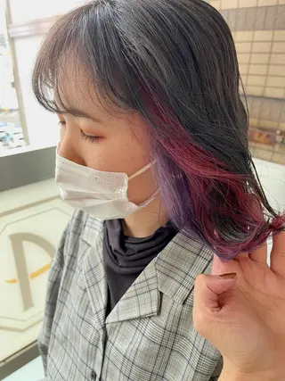 セミロング カラー 岩谷/ブリーチ 🪽透明感カラーのヘアスタイル