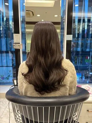 セミロング カラー 韓国っぽ透け感カラー マンツーマン🫧なおのヘアスタイル