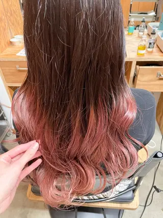ロング カラー パーマ ヘアアレンジ メンズ マツエク・マツパ 暖色ボブ 🍊rikakoのヘアスタイル