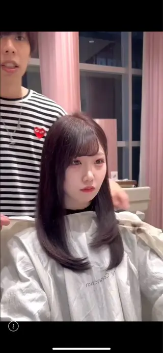 ミディアム カラー 韓国ヘア/レイヤー/ 顔まわり/りょーとのヘアスタイル