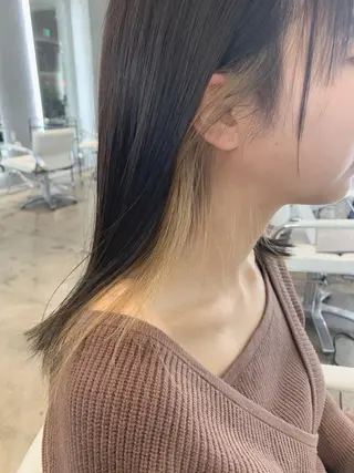 ミディアム カラー 山下 千明のヘアスタイル