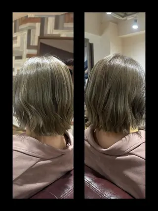 ショート 髪質改善個室サロン' 白髪ぼかし・縮毛矯正のヘアスタイル