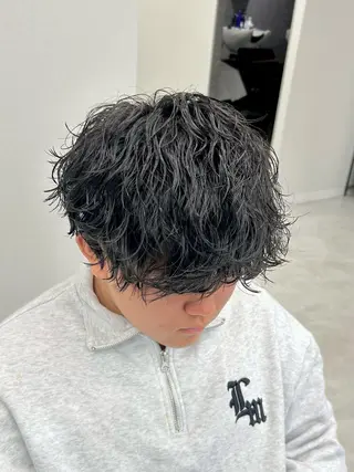 ミディアム パーマ メンズ 🏁メンズパーマ/ RYOYAのヘアスタイル