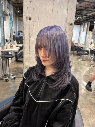 セミロング カラー ハイトーン 横浜💞ミオのヘアスタイル
