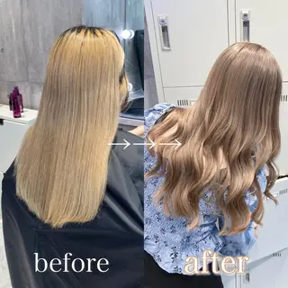 セミロング カラー ダブルカラー特化💍 tiam💍韓国ヘアのヘアスタイル