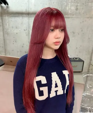 ロング カラー 透明感カラー ✨ 韓国艶髪💗菅原のヘアスタイル