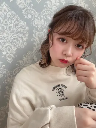 ミディアム ヘアアレンジ m i k u n aのヘアスタイル
