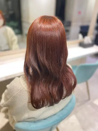 ロング カラー 🌷ピンク/韓国風 暖色カラー ゆい🌷のヘアスタイル