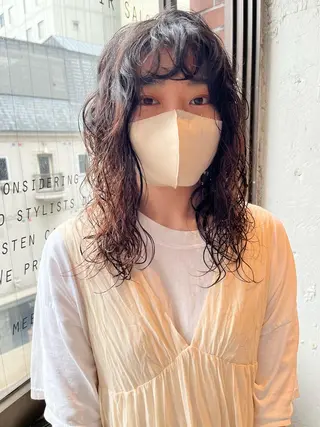 セミロング 🎈馬場佑馬/ スパイラルパーマ🎈のヘアスタイル