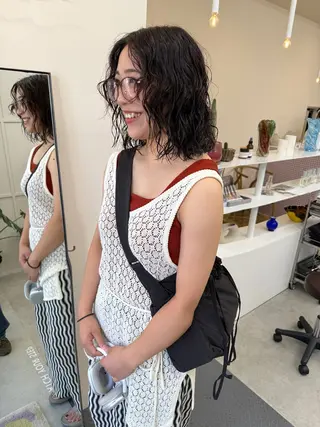 ミディアム ボブカットモデル/パ ーマ/harunaのヘアスタイル