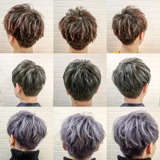 ショート カラー パーマ ヘアアレンジ メンズ 看板犬がお出迎え◎ 初めてでも安心◎のヘアスタイル