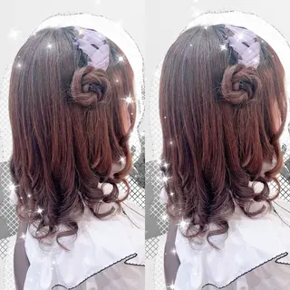 セミロング ヘアアレンジ 新宿三丁目アイドル ヘアメイクたでぬまのヘアスタイル