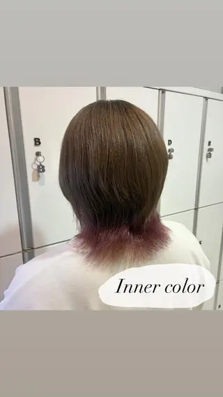 ショート カラー ミルクティーベージュ 暖色カラー/池田麻帆のヘアスタイル