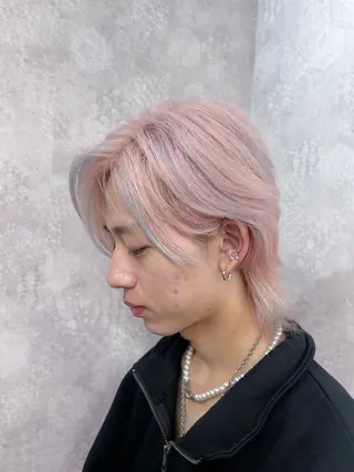 セミロング カラー メンズ 💕ブリーチ/ヘアメ 🎀YUUKAのヘアスタイル