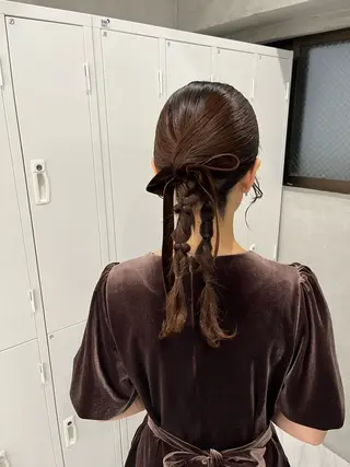 ヘアアレンジ sena⌇ベージュ⌇ ブリーチなしWカラーのヘアスタイル