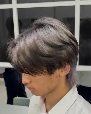 ショート カラー パーマ ヘアアレンジ メンズ メンズバレイヤージュ 🌫ハイライトのヘアスタイル
