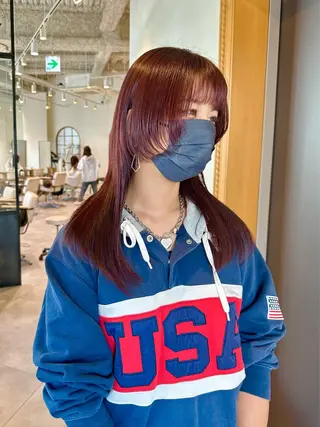 セミロング カラー 大阪ウルフカット ハッシュカットのヘアスタイル