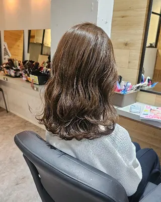 ミディアム Ayu🐾縮毛矯正/ ブリーチ無しカラーのヘアスタイル