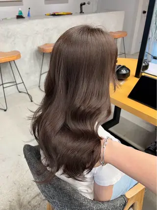 セミロング カラー レイヤー/ハッシュ 渋谷/サッタのヘアスタイル