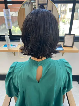 ミディアム パーマ 田中 あやなのヘアスタイル