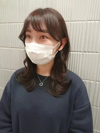 セミロング カラー 南 ちひろのヘアスタイル