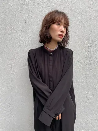 ミディアム パーマ 暖色カラー/ピンク カラー/HARUKAのヘアスタイル