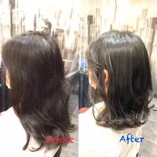 セミロング カラー Annon プライベートサロンのヘアスタイル