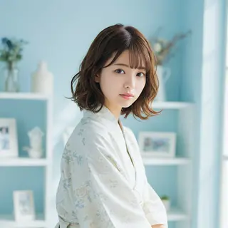 ミディアム ✂︎ ｼﾝﾀｸ ✂︎のヘアスタイル