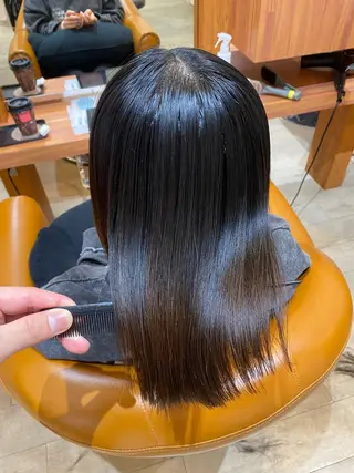 ミディアム パーマ 縮毛矯正とレイヤー カット/杉村凜汰郎のヘアスタイル