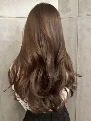 ロング カラー ベージュ/ブラウン/ 炭酸シャンプー/彩華のヘアスタイル