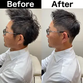 メンズ Soleria 田中慎一のヘアスタイル