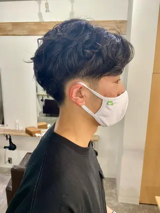 ショート カラー パーマ ヘアアレンジ メンズ キッズ ネイル マツエク・マツパ 森貴裕/ベージュ/ パーマ/オリーブのヘアスタイル