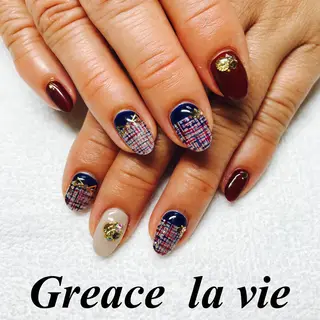 ミディアム カラー パーマ ヘアアレンジ キッズ ネイル マツエク・マツパ Greace  la vieのネイルデザイン