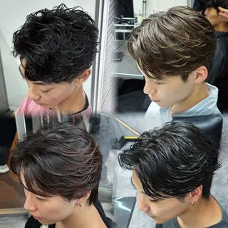 ミディアム カラー パーマ メンズ メンズパーマ特化 🔥韓国ヘア職人🔥のヘアスタイル