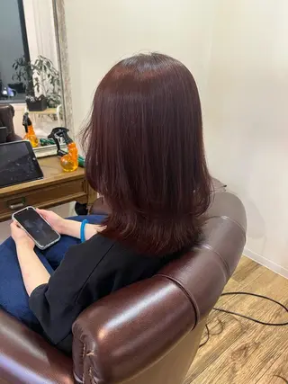 ミディアム 染矢 優希のヘアスタイル