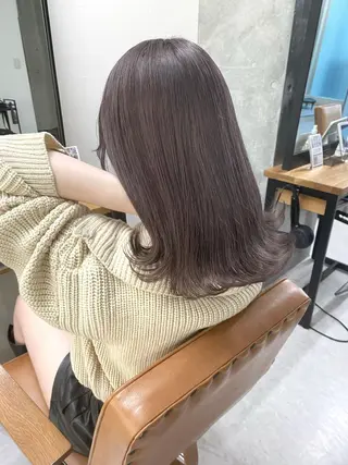 ミディアム カラー ヘアアレンジ 🌷FUKA🌷 まろやかハイトーンのヘアスタイル