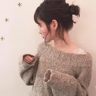 ミディアム ヘアアレンジ 市川 千夏のヘアスタイル