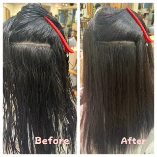 セミロング 小森田　果怜 カラー、縮毛矯正のヘアスタイル