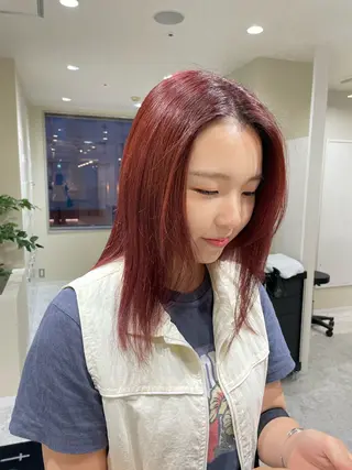 セミロング カラー 🩰ニシムラヒカリ 半個室salon♡*のヘアスタイル