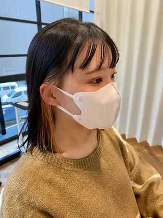 ミディアム カラー 増井 彩乃のヘアスタイル