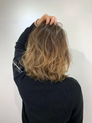 セミロング カラー ヘアアレンジ ネイル ボブ、縮毛矯正👑 心斎橋/高城涼也のヘアスタイル
