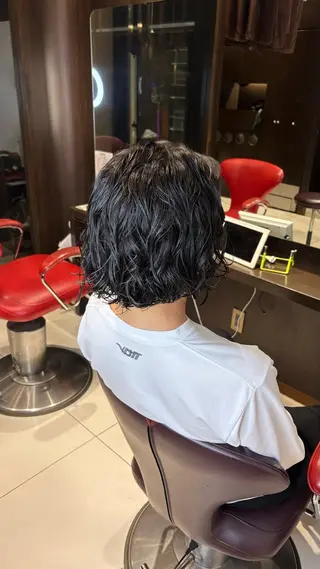 ミディアム パーマ メンズ しゅり 💗のヘアスタイル